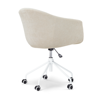Nout-Otis bureaustoel wit onderstel - Gestoffeerde zitting met armleuningen