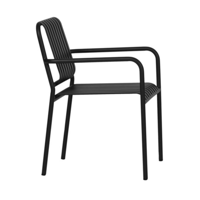 Tuinstoel Zahra metaal met armleuningen - Zwart