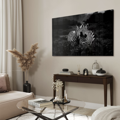 Walljar acrylglas schilderij - Two Zebras Nuzzling