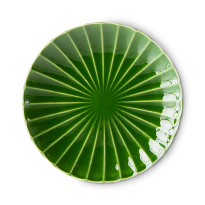 HKliving side plate Emeralds ribbed groen 
