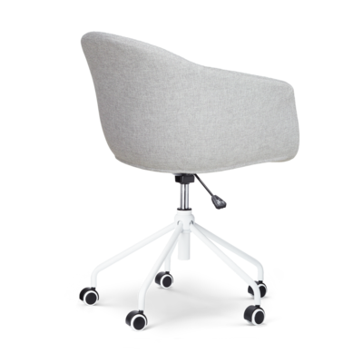 Nout-Otis bureaustoel wit onderstel - Gestoffeerde zitting met armleuningen