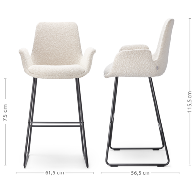 Barkruk Nino-Eef zwart onderstel