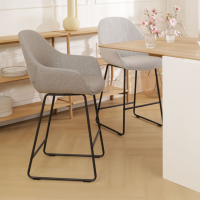 Barkruk Nino-Mae zwart onderstel - 65 cm