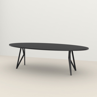 Studio HENK tafel Butterfly Ovaal - zwart frame, zwarte beits