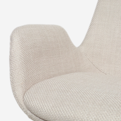 Stoffen eetkamerstoel Noa-Eef wit onderstel