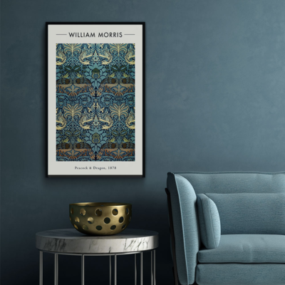 Walljar plexiglas schilderij - William Morris - Peacock and Dragon