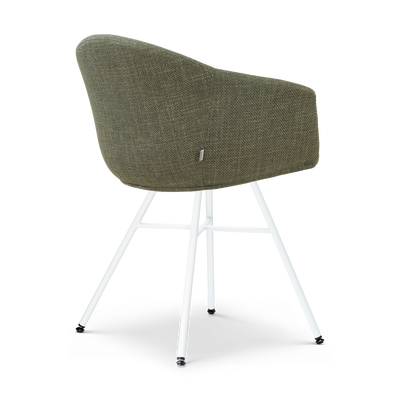 Eetkamerstoel Noa-Otis wit onderstel met armleuningen