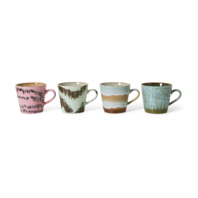 70s ceramics: cappuccino mugs, dada (set of 4)