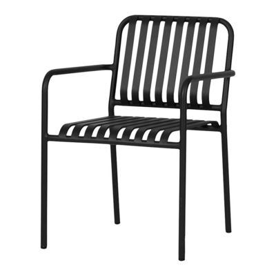 Tuinstoel Zahra metaal met armleuningen - Zwart