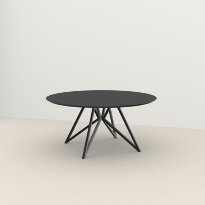 Studio HENK tafel Butterfly Rond QuadpodXL - zwart frame, zwarte beits