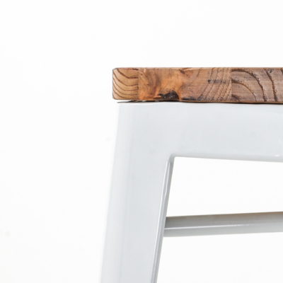 Metalen barkruk Café met houten zitting (zithoogte 65 cm)