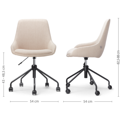 Bureaustoel Nout-Isa - zwart onderstel