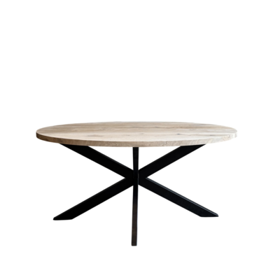 Old Inn wonen Eetkamertafel eiken ovaal met spinpoot smal 160cm
