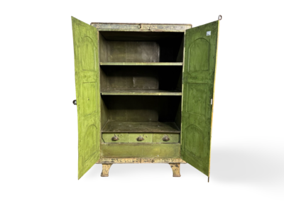 Kast ijzer 2 deurs en lades binnen in uniek