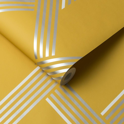 Graham &amp; Brown  vliesbehang  Vector Lemon Silver
