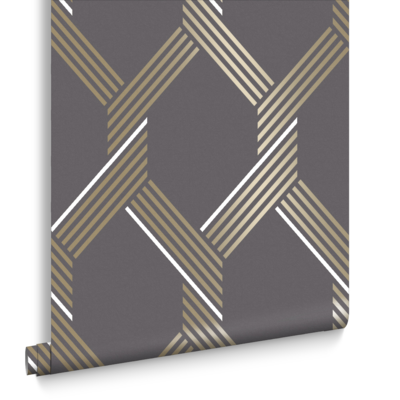 Graham &amp; Brown  vliesbehang  Vector Graphite Gold