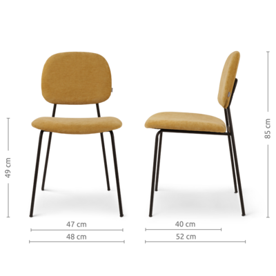 Eetkamerstoel Jasmijn - zwart onderstel