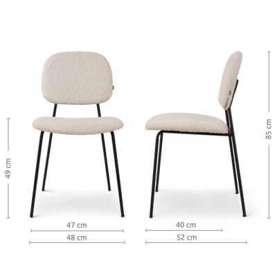 Eetkamerstoel Jasmijn - zwart onderstel