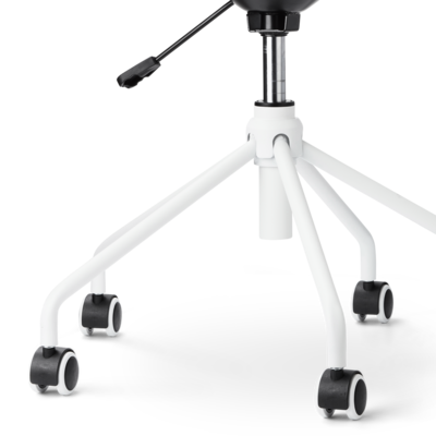 Nout-Otis bureaustoel wit onderstel - Gestoffeerde zitting met armleuningen