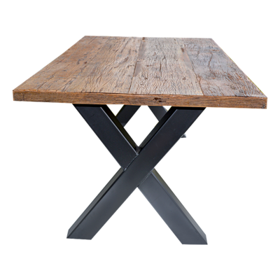 Eettafel Metz industriële X poot
