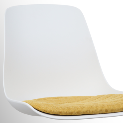 Draaibare eetkamerstoel Nola-Liv wit - zwart onderstel (incl. zitkussen)