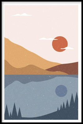 Walljar poster ingelijst - Desert Waters