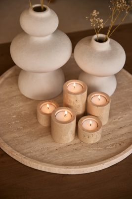 Travertine dienblad rond 45cm