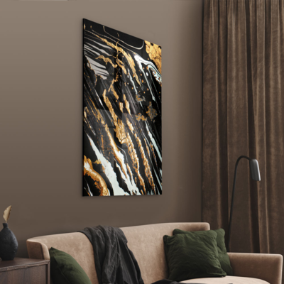 Walljar acrylglas schilderij - Golden paint