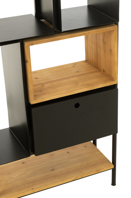 Vakkenkast Tina Zwart/Naturel