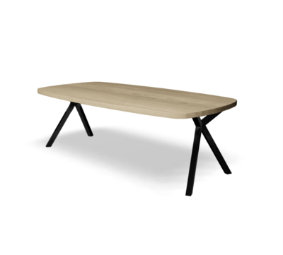 Firma Hout &amp; Staal Eettafel Deens ovaal | xy schuin | matte lak