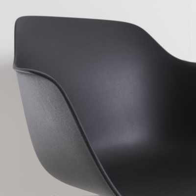 Eetkamerstoel Noa-Puk wit onderstel - met armleuningen