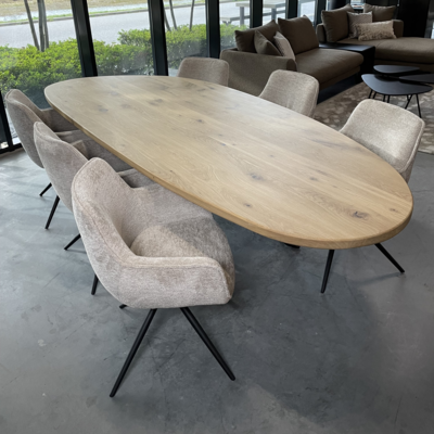 Firma Hout &amp; Staal Eettafel Leaf | Mikado frame | Matte lak