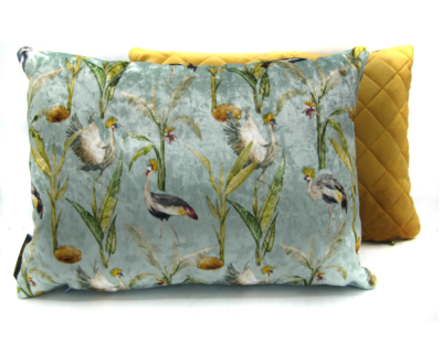 Kussen velvet kraanvogel