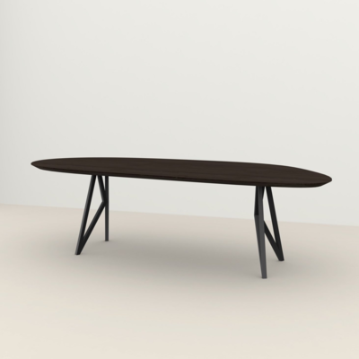 Studio HENK tafel Butterfly Blob - zwart frame, gerookte beits