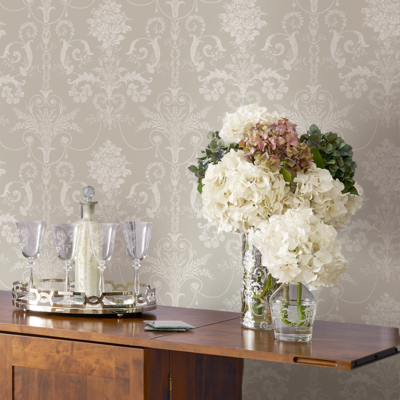 vliesbehang laura ashley josette white & dove grey