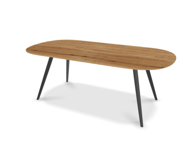 They &amp; Me eettafel Joy – plat ovaal – eiken rustiek olie - onderstel RAL9017 verkeerszwart