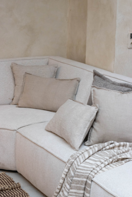 Kussen Linnen grof zand 58x37 cm