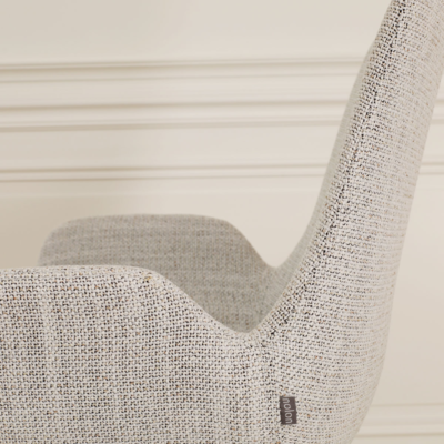 Stoffen eetkamerstoel Noa-Eef wit onderstel