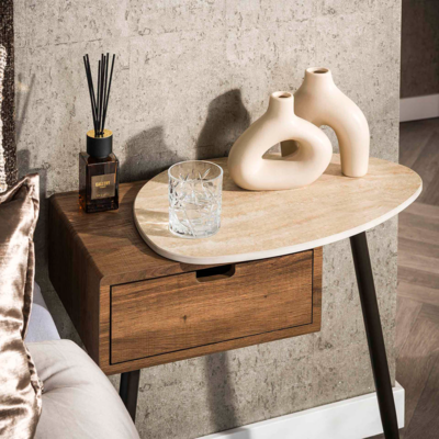 Nachtkastje Limestone Houtlook