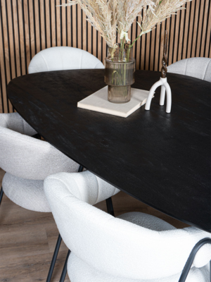 Eettafel Tinus Zwart - Kiezelvormig