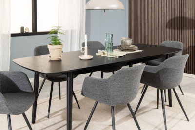 Kristiansand Eetkamertafel - 180 x 90 cm - Zwart