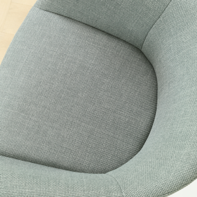 Nout-Otis bureaustoel wit onderstel - Gestoffeerde zitting met armleuningen