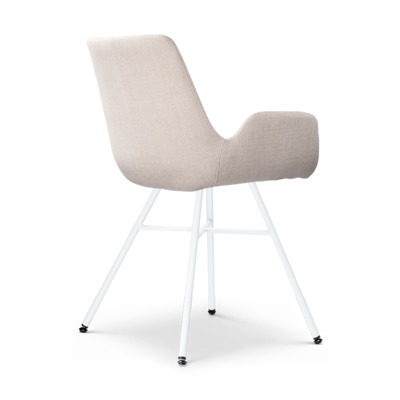 Stoffen eetkamerstoel Noa-Eef wit onderstel