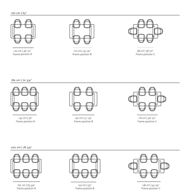 Studio HENK tafel Slim X-type Rechthoekig - zwart frame, gerookte beits