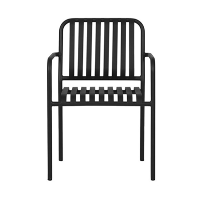 Tuinstoel Zahra metaal met armleuningen - Zwart