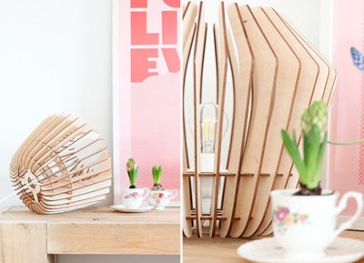 Original houten lampenkap