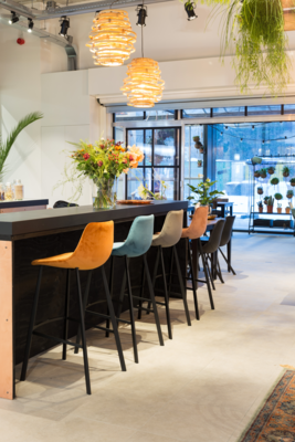 Dutchbone Franky Barkruk Velvet 80 cm - Set van 2