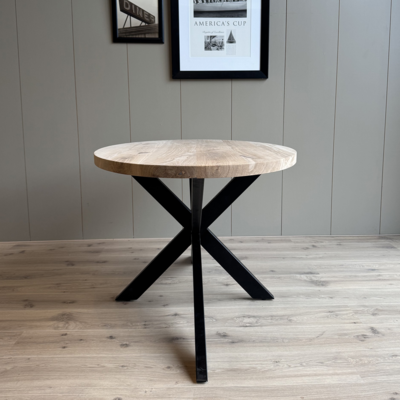 Old Inn wonen Eetkamertafel eiken ovaal met spinpoot smal 160cm