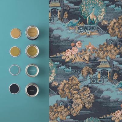 Graham &amp; Brown  vliesbehang  Edo Toile Navy