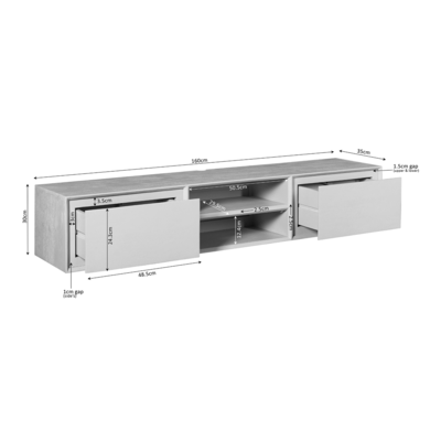 Zwevend Tv-meubel Ambi naturel